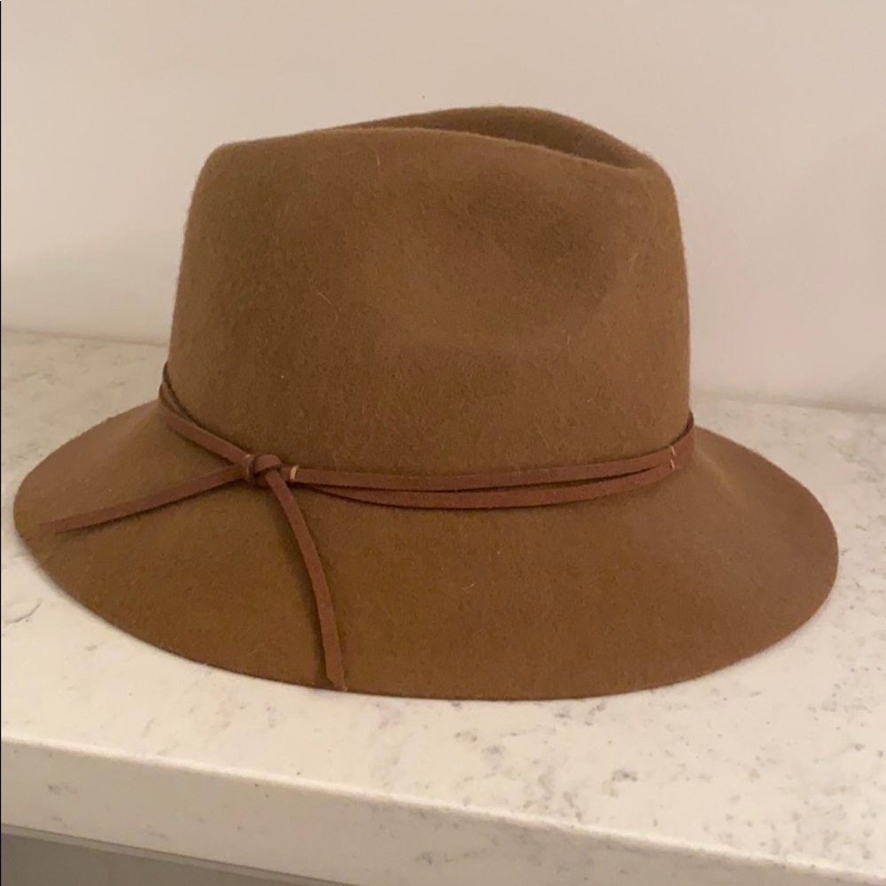 Camel brown 100% wool downbrim fedora